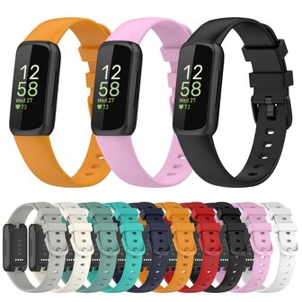 Fitbit Inspire 3 - Sportbandje met gesp - Maat: Small Grijs - Room wit