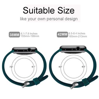 Bandje met gaatjes - Groen - Geschikt voor Apple Watch 38mm / 40mm / 41mm / 42mm