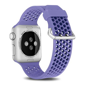 Bandje met gaatjes - Lavendel - Geschikt voor Apple Watch 44mm / 45mm&nbsp;/ 46mm / 49mm