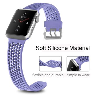 Bandje met gaatjes - Lavendel - Geschikt voor Apple Watch 44mm / 45mm&nbsp;/ 46mm / 49mm