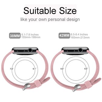 Bandje met gaatjes - Lichtroze - Geschikt voor Apple Watch 44mm / 45mm&nbsp;/ 46mm / 49mm