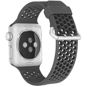 Bandje met gaatjes - Grijs - Geschikt voor Apple Watch 44mm / 45mm&nbsp;/ 46mm / 49mm