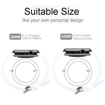 Bandje met gaatjes - Wit - Geschikt voor Apple Watch 44mm / 45mm&nbsp;/ 46mm / 49mm