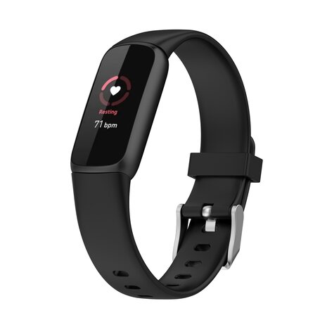 Fitbit Luxe - Sportbandje met gesp - Maat: Large - Zwart