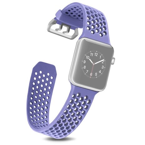 Bandje met gaatjes - Lavendel - Geschikt voor Apple Watch 44mm / 45mm / 46mm / 49mm