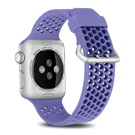 Bandje met gaatjes - Lavendel - Geschikt voor Apple Watch 44mm / 45mm / 46mm / 49mm