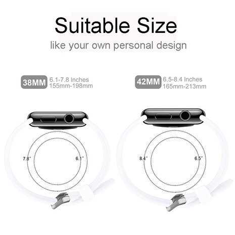 Bandje met gaatjes - Wit - Geschikt voor Apple Watch 44mm / 45mm / 46mm / 49mm